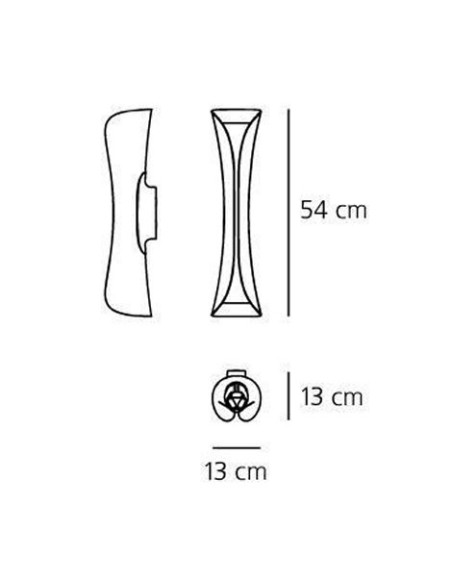 Artemide lámpara de pared Cadmo Led W 3000K Bco/Nro