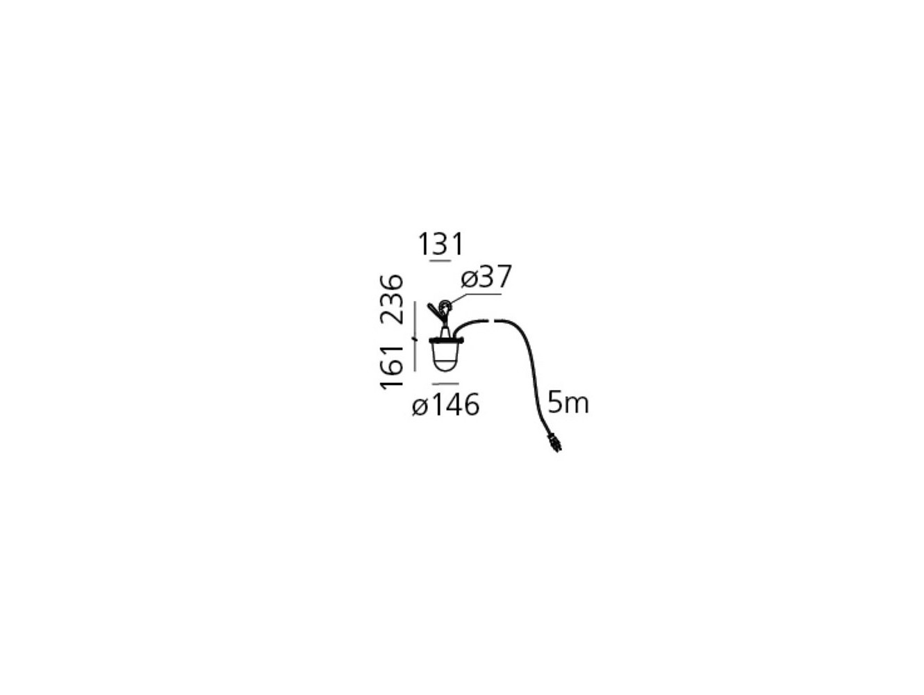 Artemide lámpara de suspensión Tolomeo Lampione Hook
