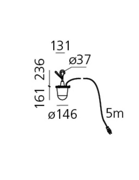 Artemide lámpara de suspensión Tolomeo Lampione Hook