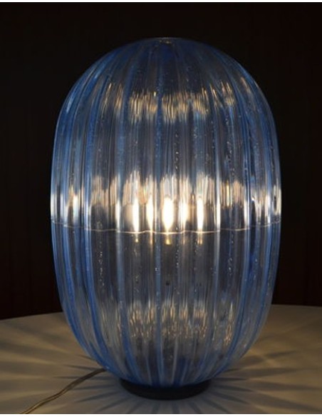 Foscarini Plass Media lámpara de sobremesa Azul claro