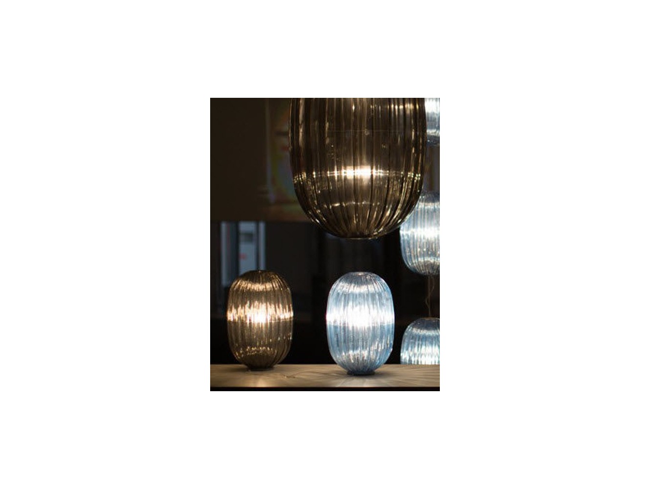 Foscarini Plass Media lámpara de sobremesa Gris