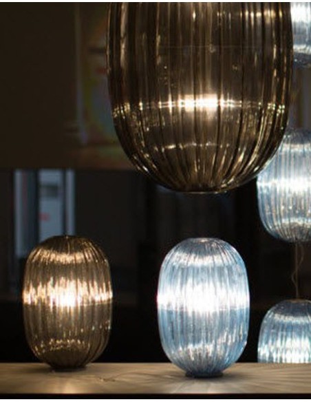 Foscarini Plass Media lámpara de sobremesa Gris