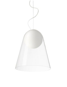 Foscarini Satellight Grande lámpara de suspensión Blanco/transparente H.3,5M.