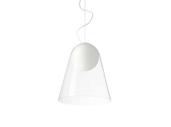 Foscarini Satellight Grande lámpara de suspensión Blanco/transparente H.3,5M.