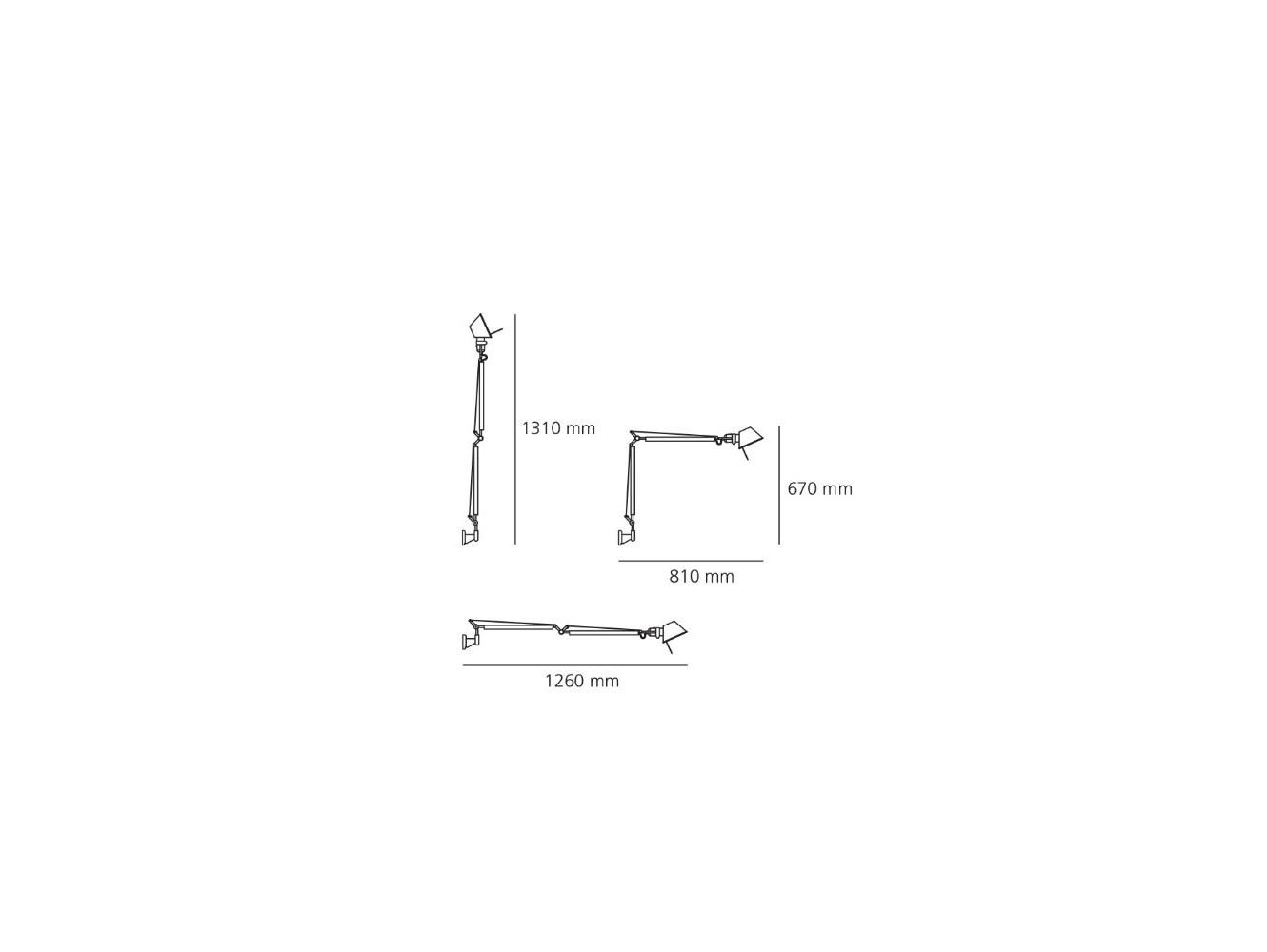 Artemide cuerpo lámpara pared / sobremesa / pie Tolomeo Led T Alu