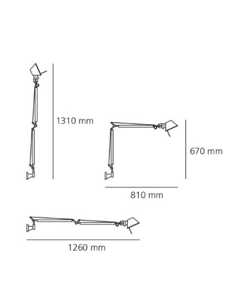 Artemide cuerpo lámpara pared / sobremesa / pie Tolomeo Led T Alu