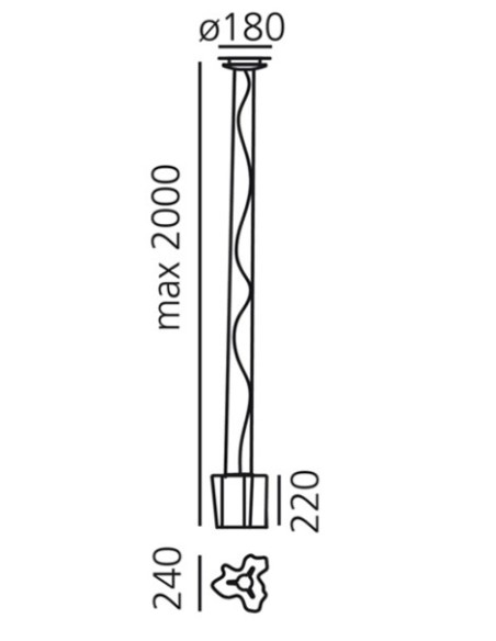 Artemide lámpara de suspensión Logico Mini S Dif. Seda Pulida
