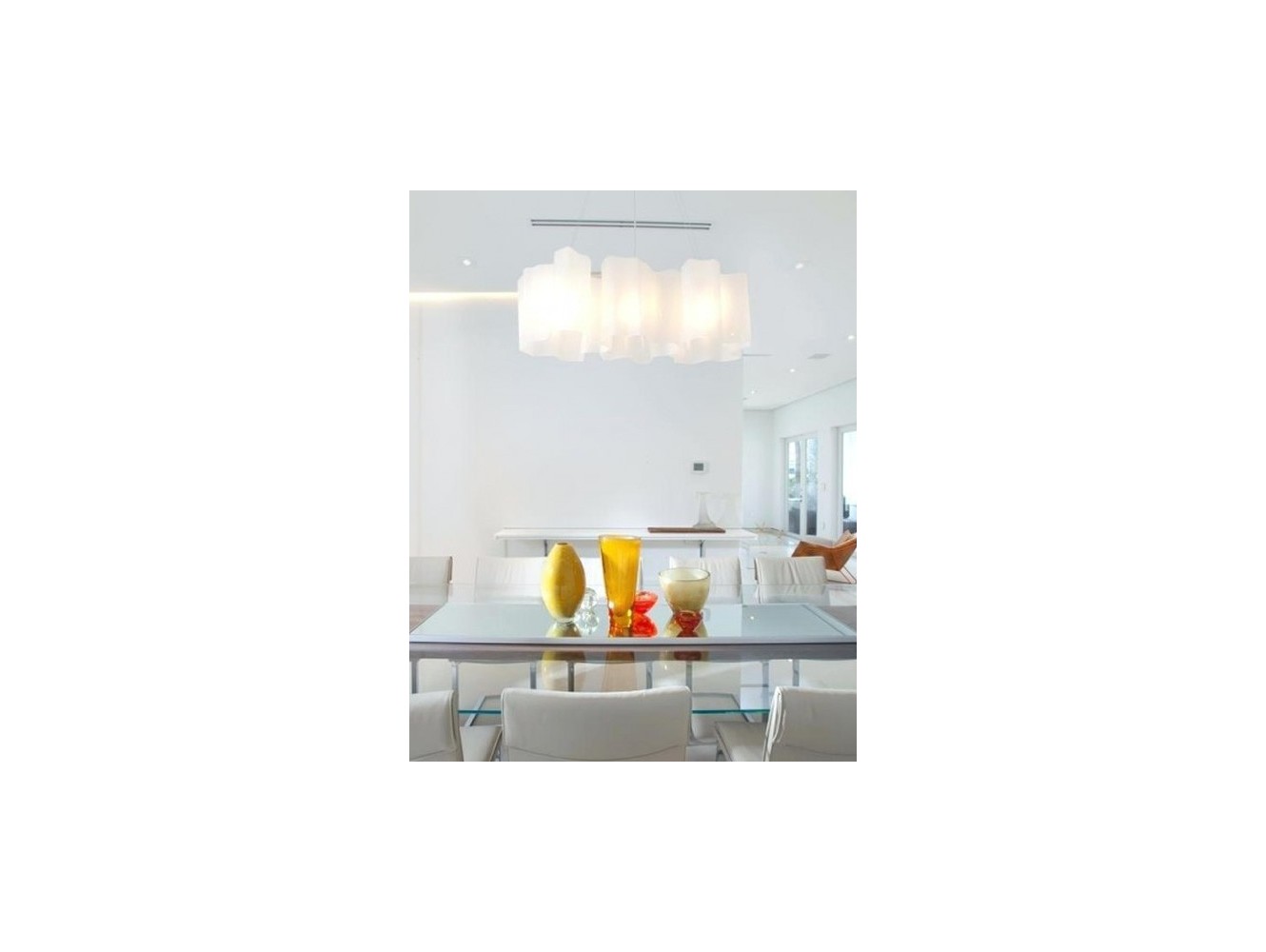 Artemide lámpara de suspensión Logico Mini S 3 En Linea Blanco/ Gris aluminio