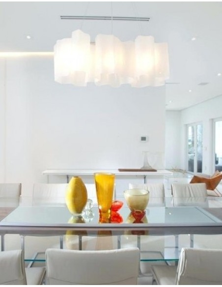 Artemide lámpara de suspensión Logico Mini S 3 En Linea Blanco/ Gris aluminio