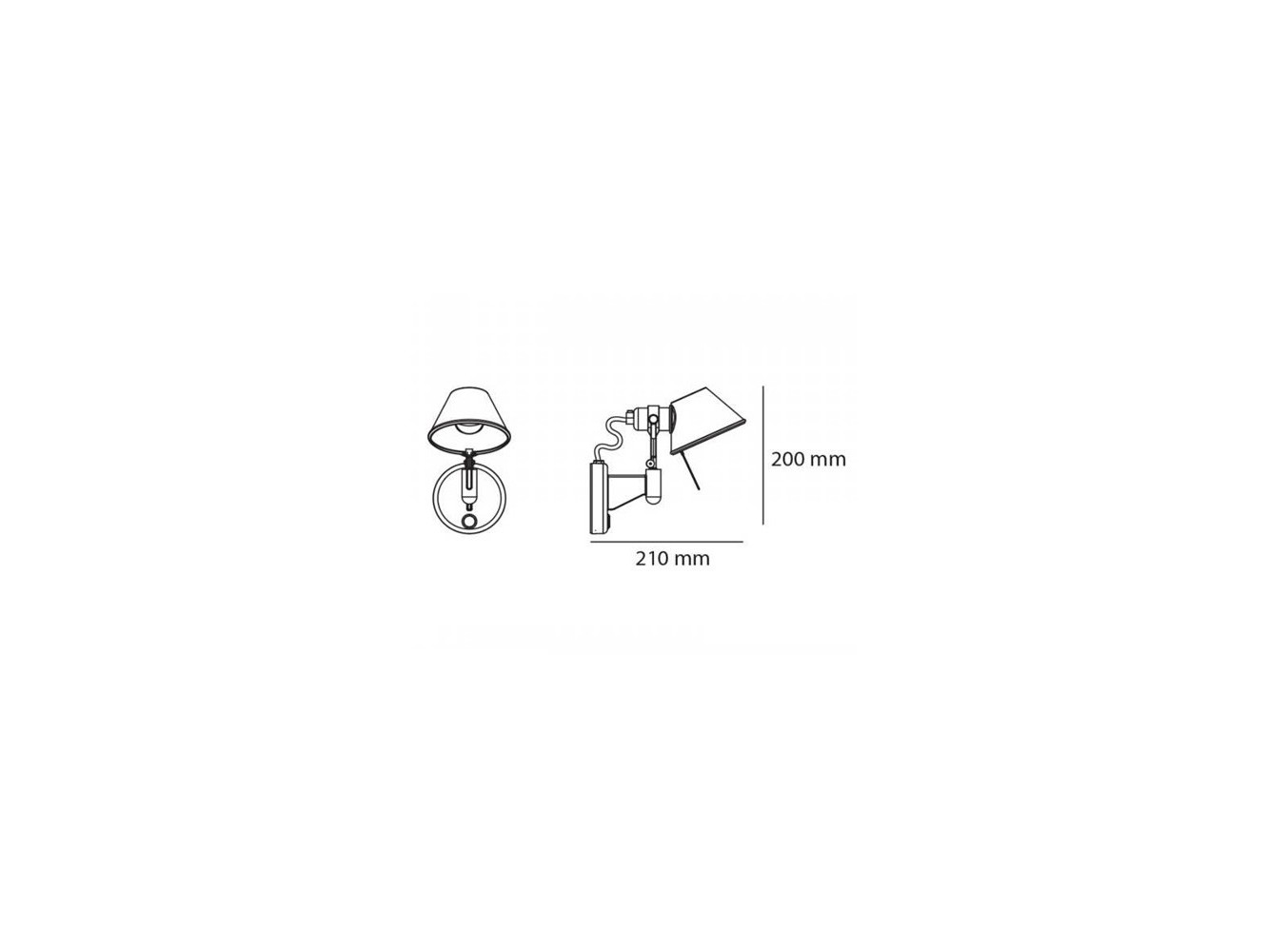 Artemide lámpara de pared Tolomeo Micro Faretto con interruptor