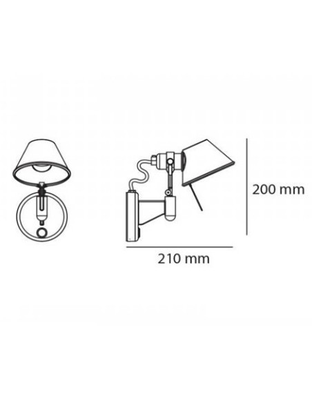 Artemide lámpara de pared Tolomeo Micro Faretto con interruptor