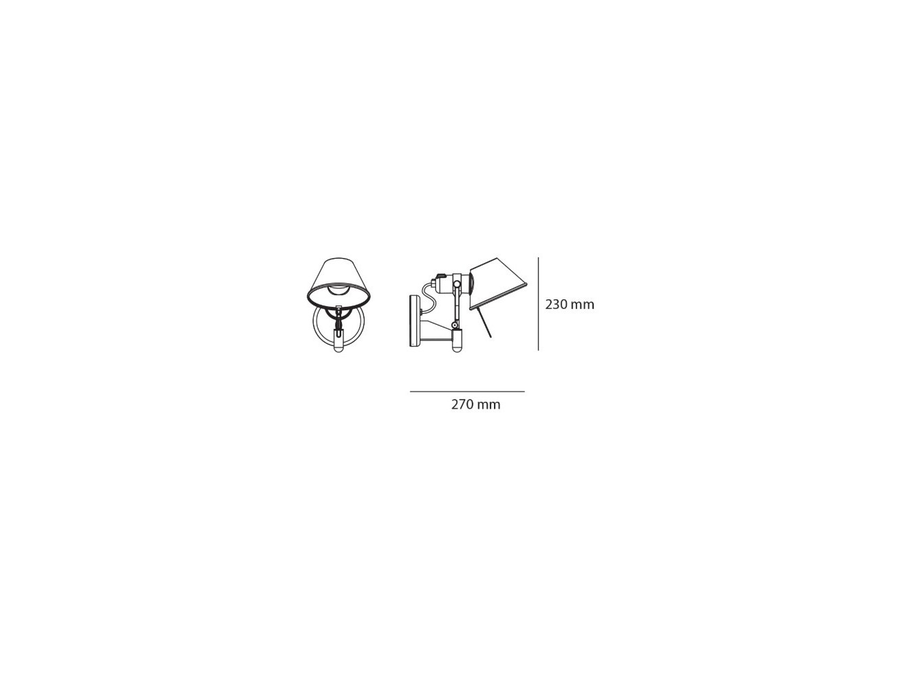 Artemide lámpara de pared Tolomeo Faretto New con interruptor on/off