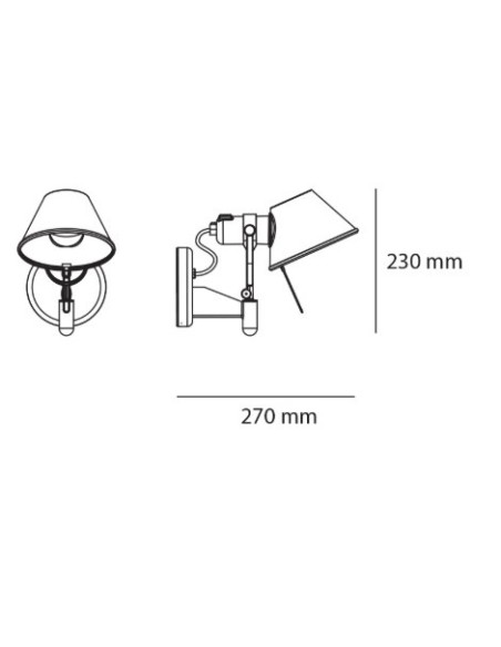 Artemide lámpara de pared Tolomeo Faretto New con interruptor on/off