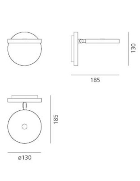 Artemide lámpara de pared Demetra Led W Sin Conmut. Negro Mat