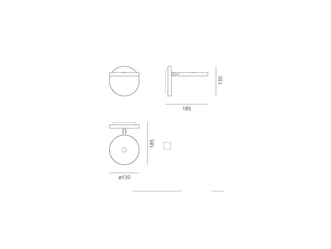 Artemide lámpara de pared Demetra Led W Sin Conm. Gris
