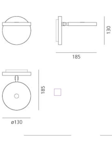 Artemide lámpara de pared Demetra Led W Sin Conm. Gris