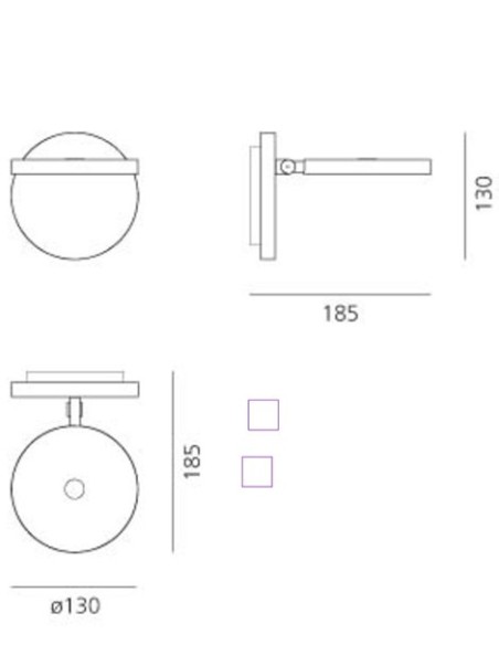 Artemide lámpara de pared Demetra Led W Sin Conm. Blanco