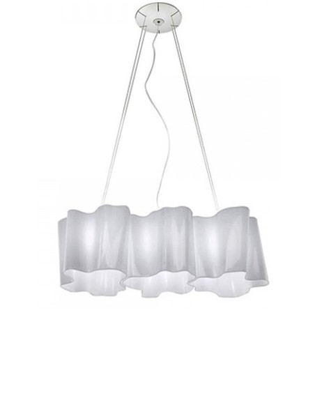 Artemide lámpara de suspensión Logico Mini S 3 En Linea Blanco/ Gris aluminio
