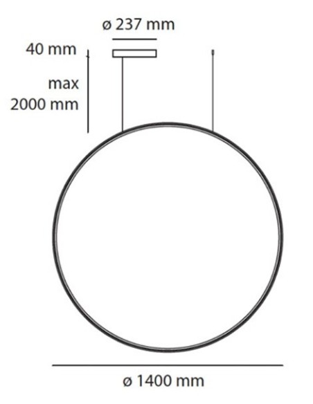 Artemide lámpara suspensión Discovery Vertical 140