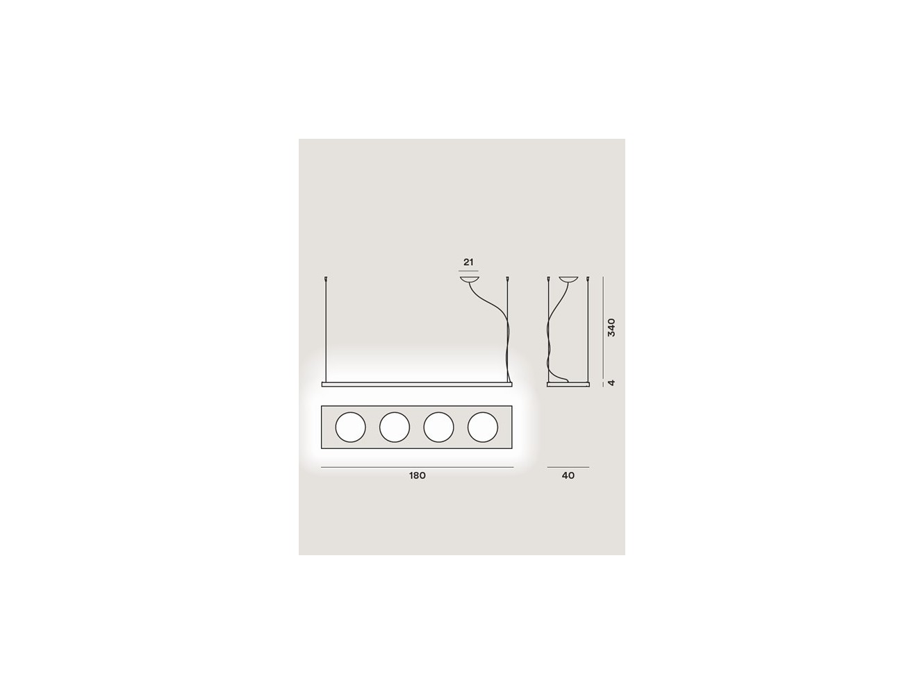 Foscarini Dolmen Led lámpara de suspensión H.3,5M.