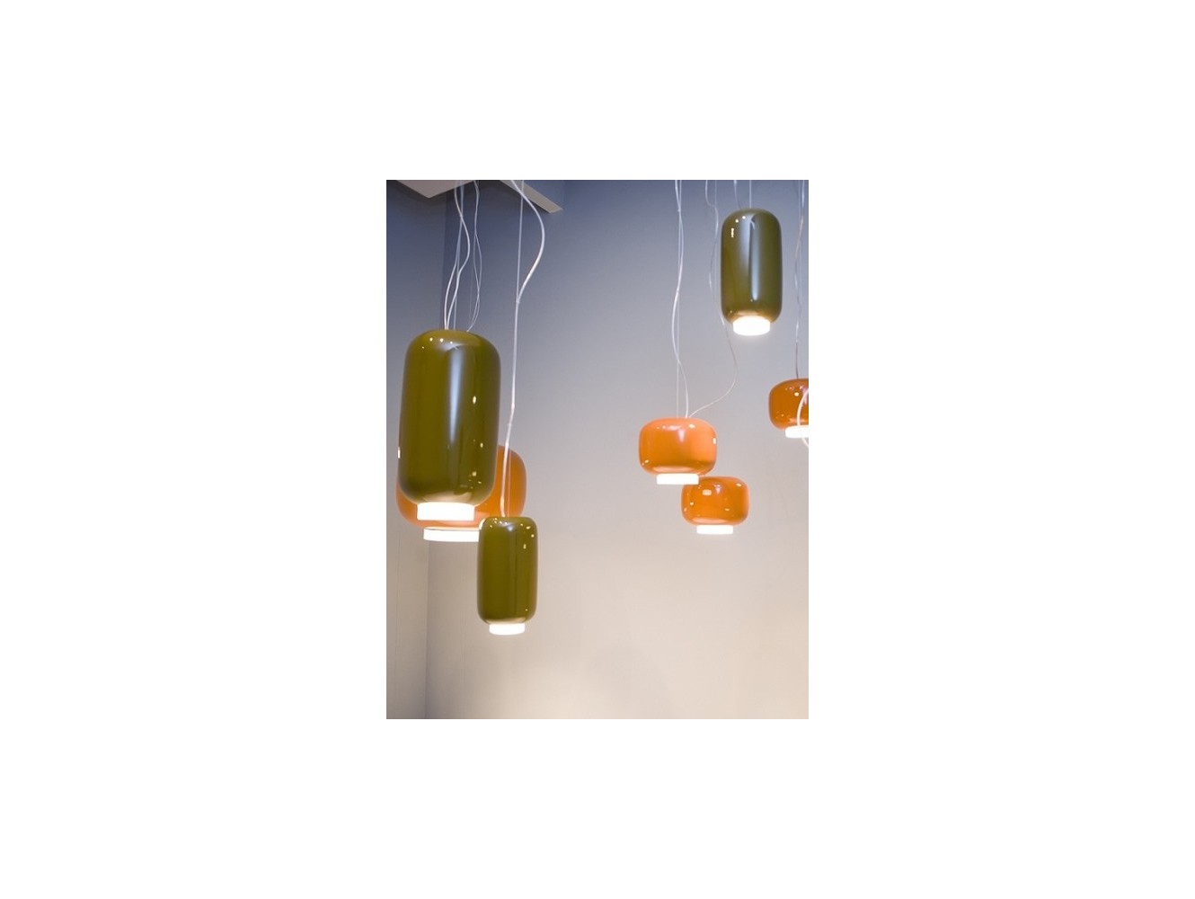 Foscarini Chouchin 2 lámpara de suspensión E27 Retrofit Verde 3,5M.