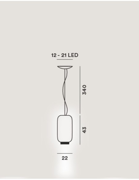 Foscarini Chouchin 2 lámpara de suspensión E27 Retrofit Rev.Verde 3,5