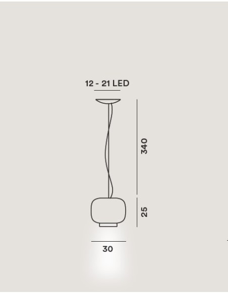 Foscarini Chouchin 3 lámpara de suspensión E27 Retrofit Rev.Gris 3,5