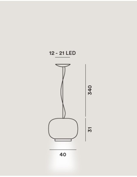 Foscarini Chouchin 1 Suspensión E27 Retrofit Rev. Naranja 3,5M
