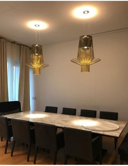 Foscarini Allegretto Assai lámpara de suspensión Oro H.3,5M.