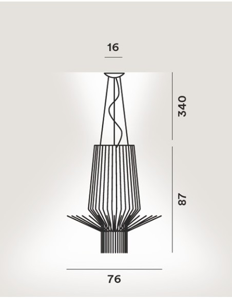 Foscarini Allegretto Assai lámpara de suspensión Oro H.3,5M.