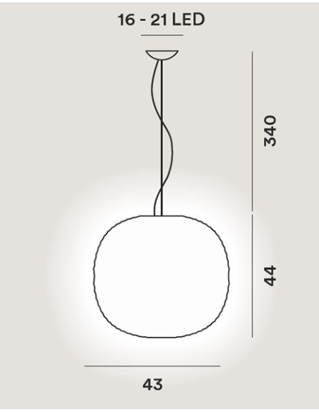 Foscarini Gem lámpara de suspensión Blanco H.3,5M.
