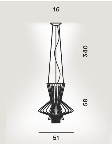 Foscarini Allegretto Ritmico lámpara de suspensión Grafito H.3,5M.