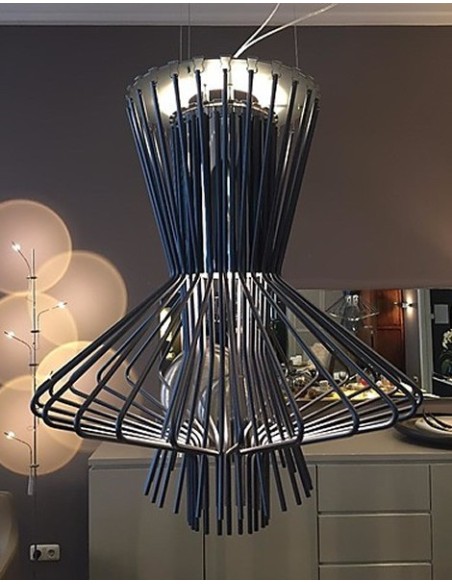 Foscarini Allegretto Ritmico lámpara de suspensión Grafito H.3,5M.