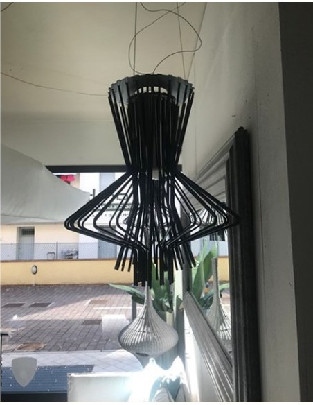 Foscarini Allegretto Ritmico lámpara de suspensión Grafito H.3,5M.