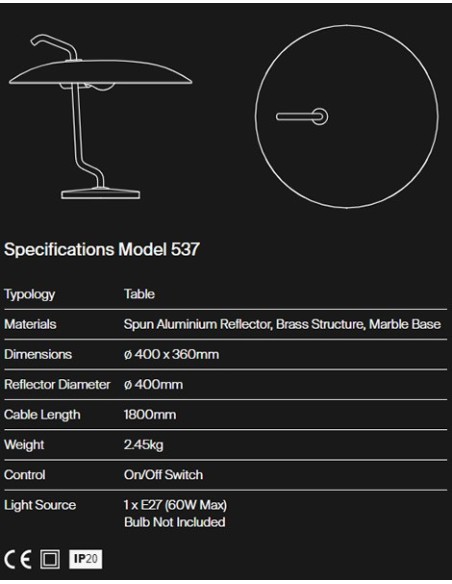 Astep Model 537 lámpara de Sobremesa