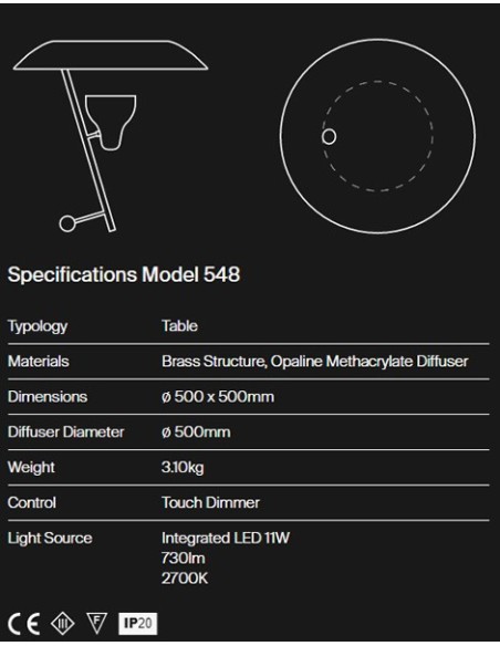 Astep Model 548, lámpara de Sobremesa