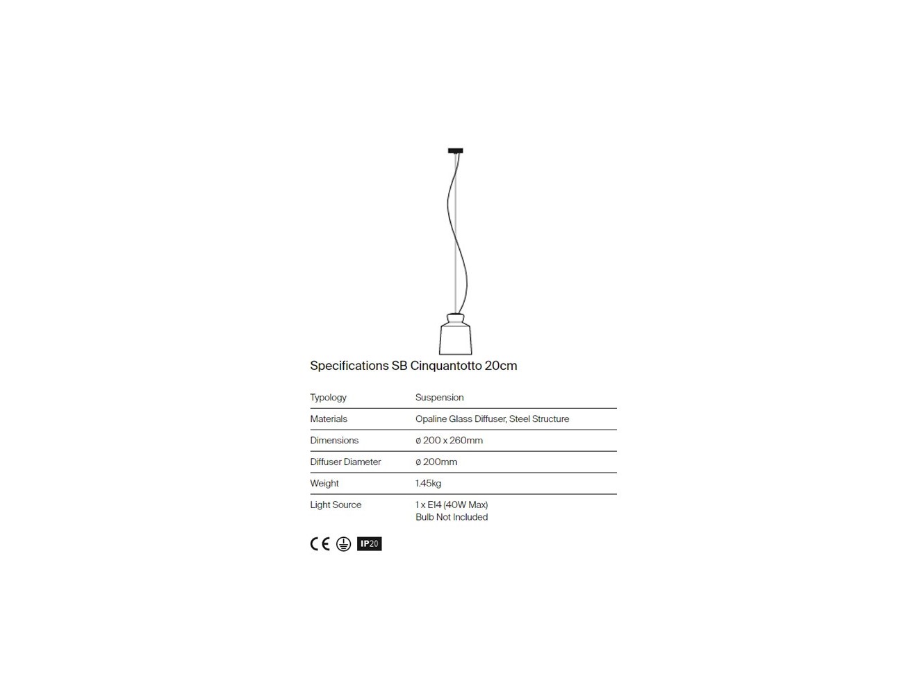 Astep lámpara de Suspension SB Cinquantotto 20 cm
