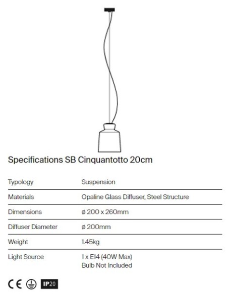 Astep lámpara de Suspension SB Cinquantotto 20 cm