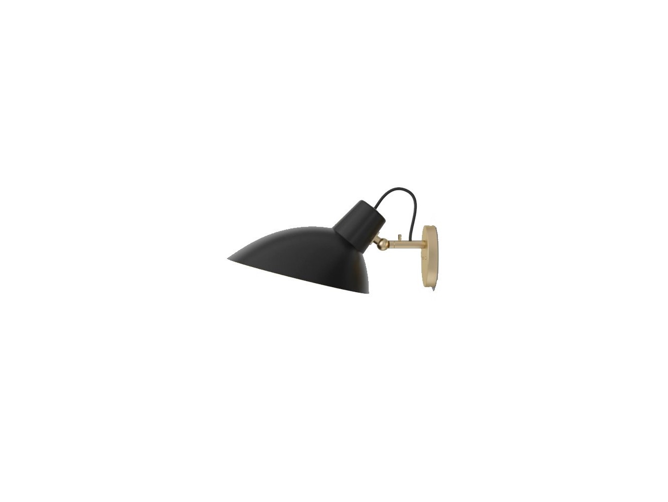 Astep lámpara de Pared VV Cinquanta Wall Latón Montura, reflector negro
