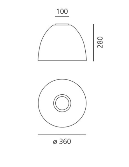 Artemide lámpara de techo Nur Mini Gloss Led C Negro