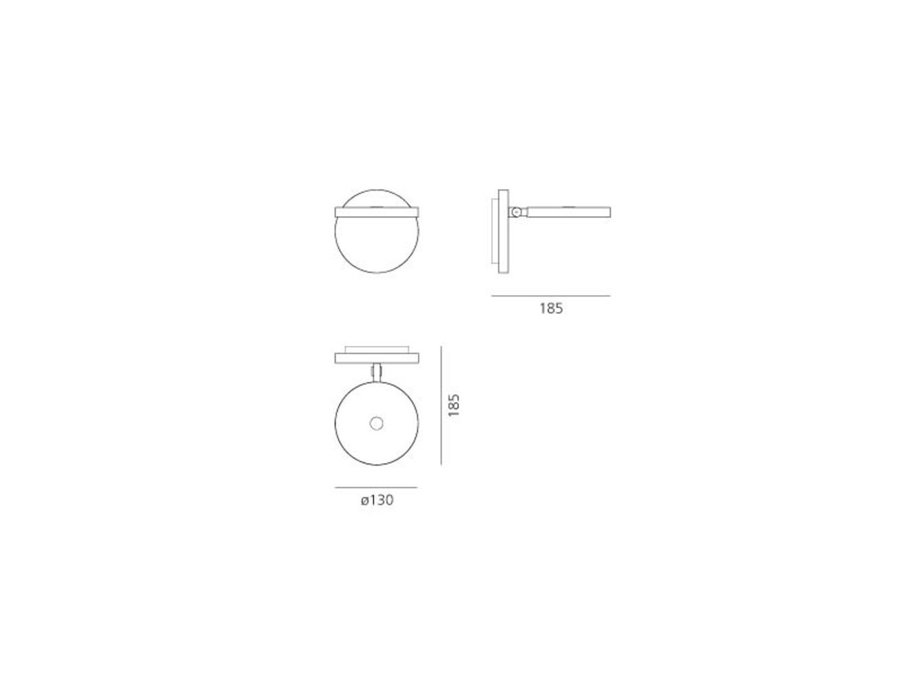 Artemide lámpara de pared Demetra Led W C/Conm. Gris