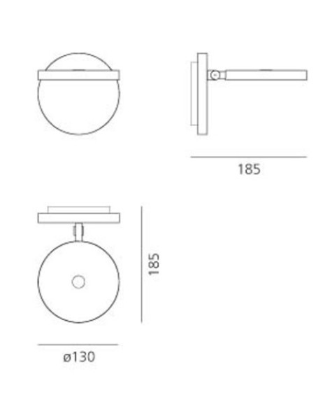 Artemide lámpara de pared Demetra Led W C/Conm. Gris