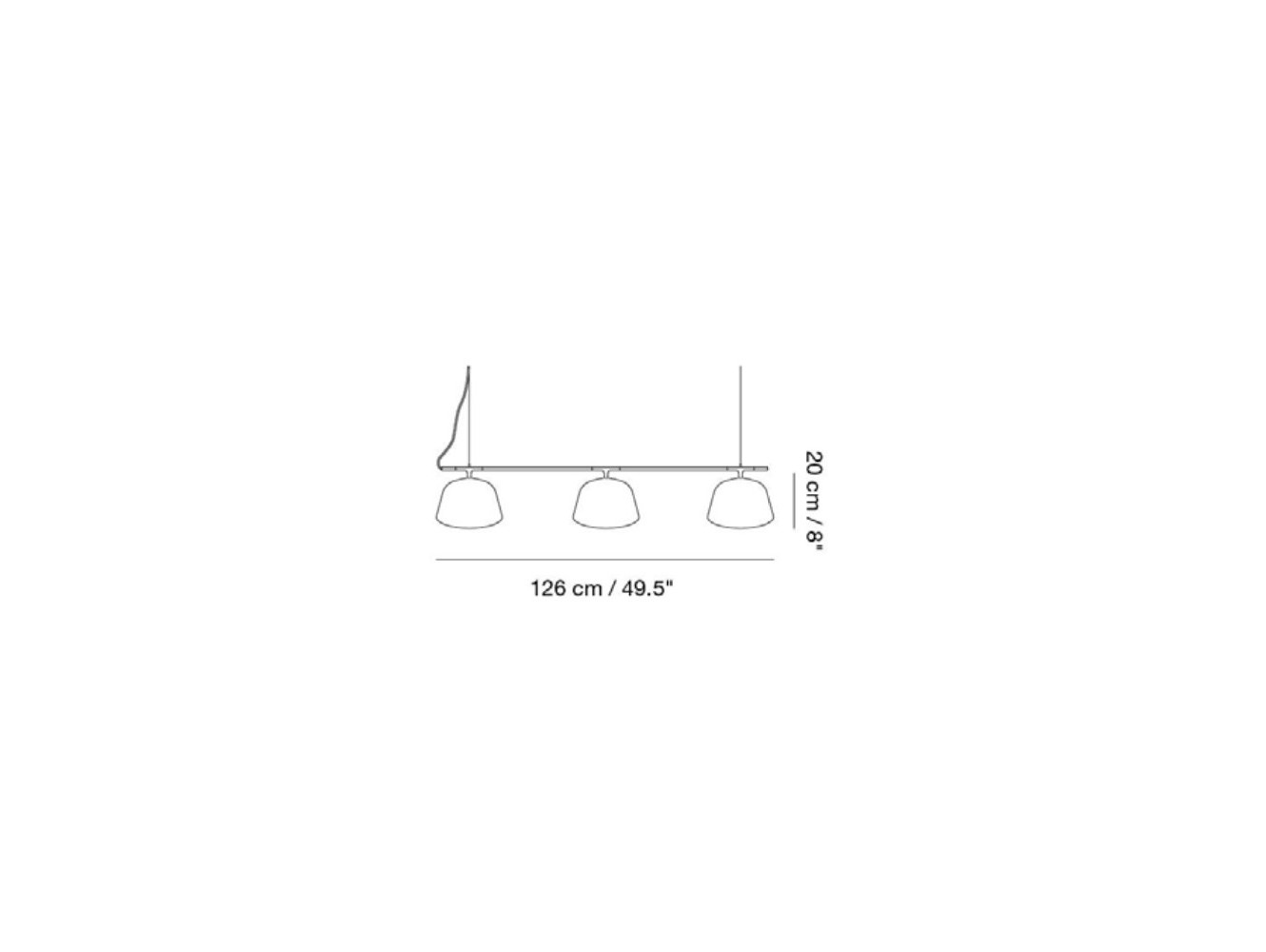 Muuto Ambit Rail Lamp lámpara de suspensión 3x60W E14 Blanco