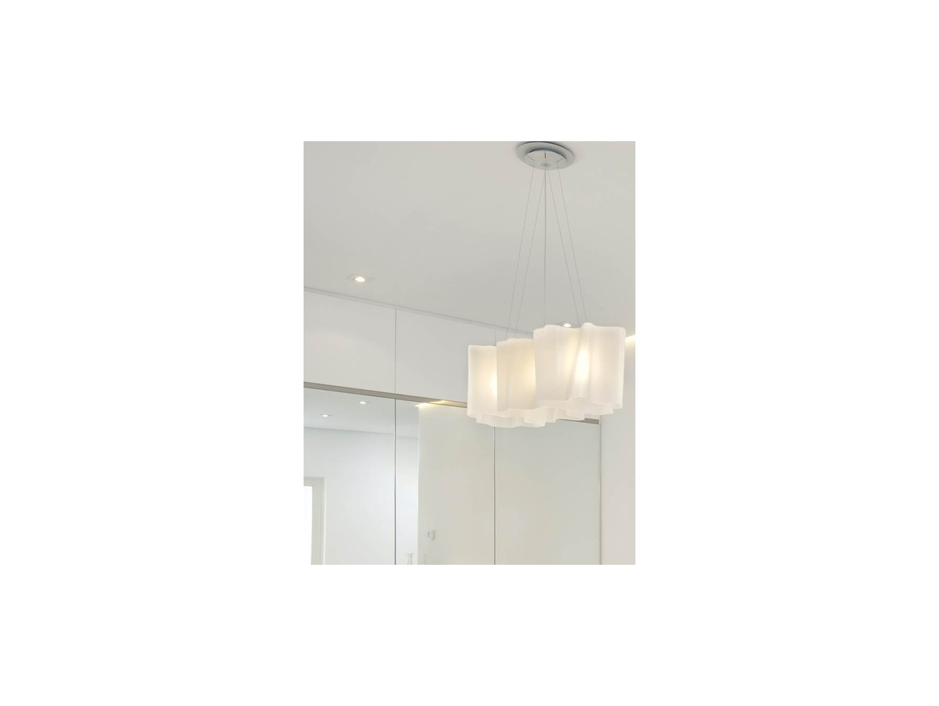 Artemide lámpara de suspensión Logico Mini S 3 En Linea Blanco/ Gris aluminio