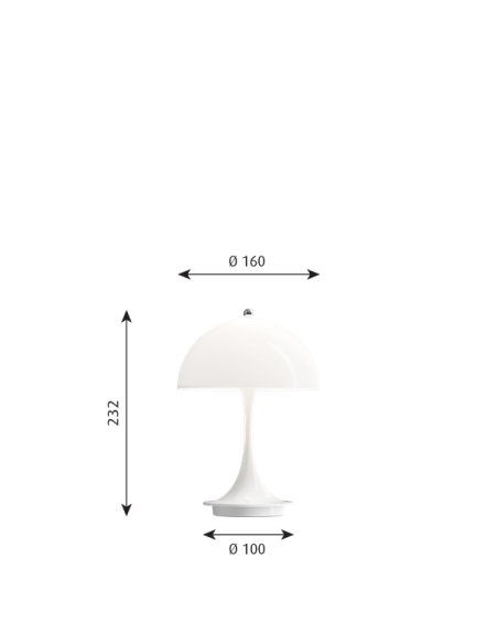 Louis Poulsen lámpara de Sobremesa PANTHELLA PORTABLE LED 27K OPAL V1