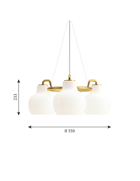 Louis Poulsen lámpara de Suspensión VL RING CROWN 3 3X40W E27 SUSP