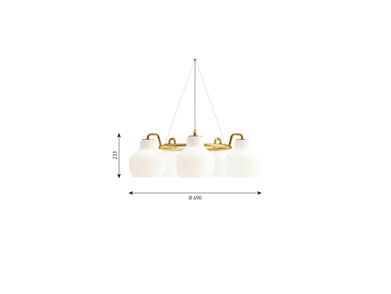Louis Poulsen lámpara de Suspensión VL RING CROWN 5 5X40W E27 SUS