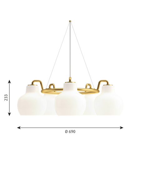 Louis Poulsen lámpara de Suspensión VL RING CROWN 5 5X40W E27 SUS