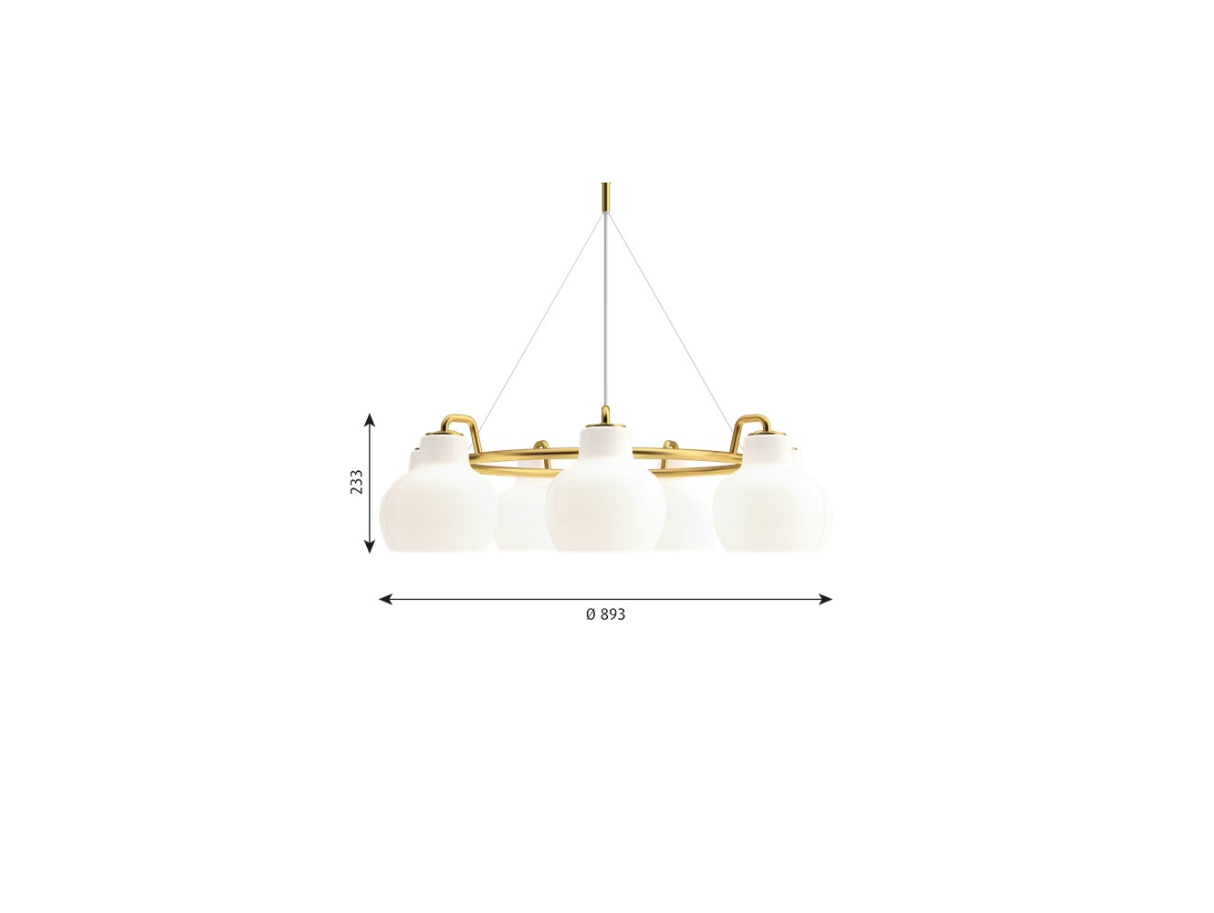 Louis Poulsen lámpara de Suspensión VL RING CROWN 7 7X40W E27 SUSPENSIÓN