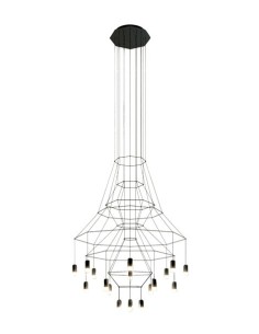 Vibia lámpara de suspensión LED Wireflow Chandelier 0315